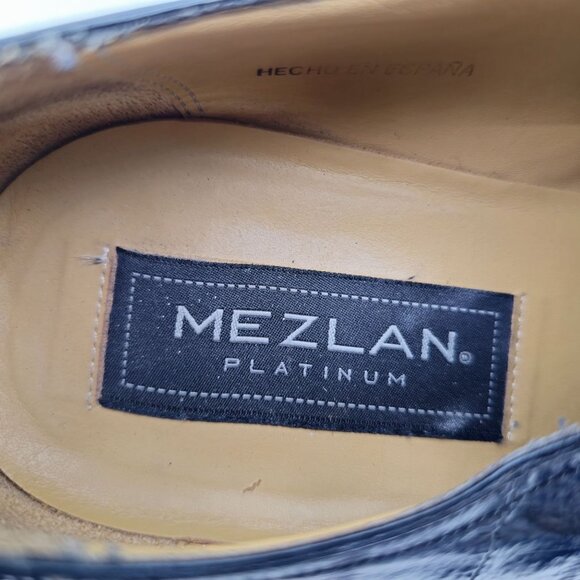 Vintage Mezlan Platinum Exotic Eel Skin Mens Size 7E Black Leather Dress Oxfords main image 8